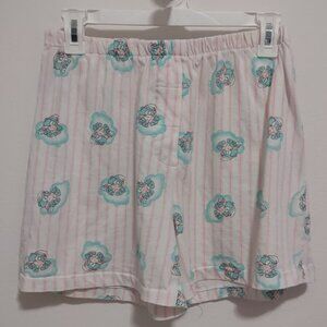 XS - Pink Striped Sleep Shorts with Sleeping Bear